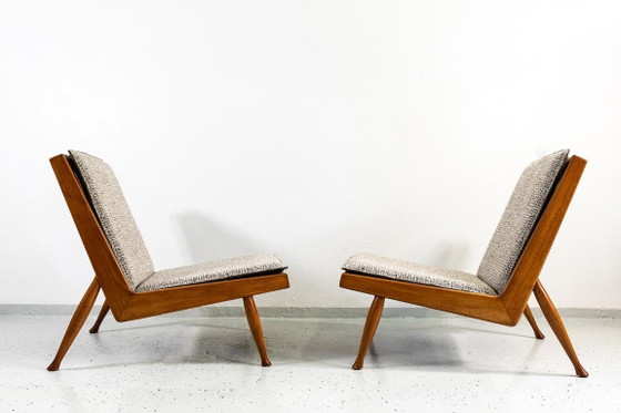 Mid Century Armchairs By Marian Grabinski, KFM, Poland, 1960s – Krakowskie Fabryki Mebli, Textile, Wood (photo 9 of 23)