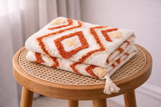 Image 1 of 2 Terracotta/Beige Cushion Covers