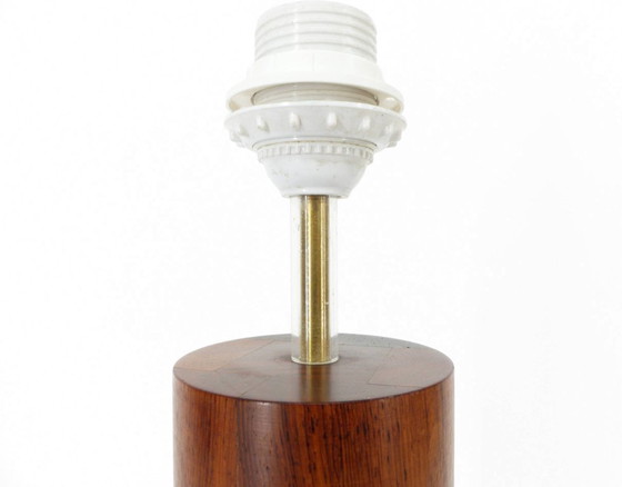 Image 1 of Scandinavian lamp base in exotic wood and brass, circa 1970