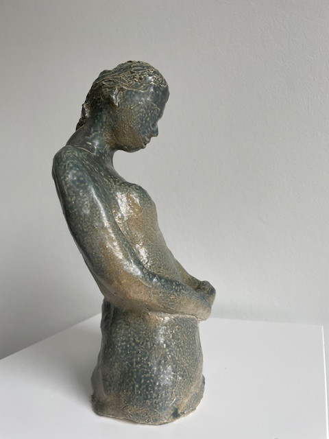 Image 1 of Statue Femme Figure Impressionniste Modelée, émaillée