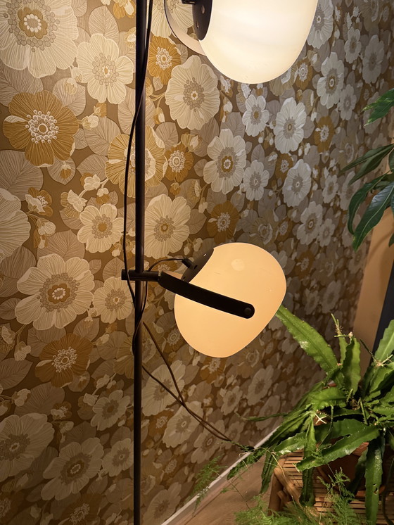 Image 1 of Lampada da terra retrò vintage a forma di fungo, lampade a globo anni '70