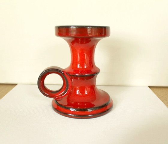 Set di candelabri vintage Goebel modello 'PAN', in ceramica rossa, anni '70. – Goebel - PAN, Portacandele (photo 4 of 14)