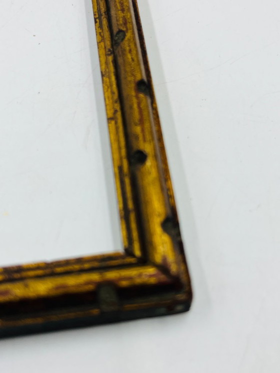 Image 1 of Set aus zwei antiken Holzrahmen mit altgoldener Oberfläche