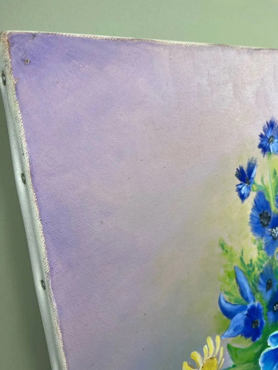Peinture "Bouquet Bleu" – Peintures et dessins, Canvas, Vintage (photo 9 of 13)