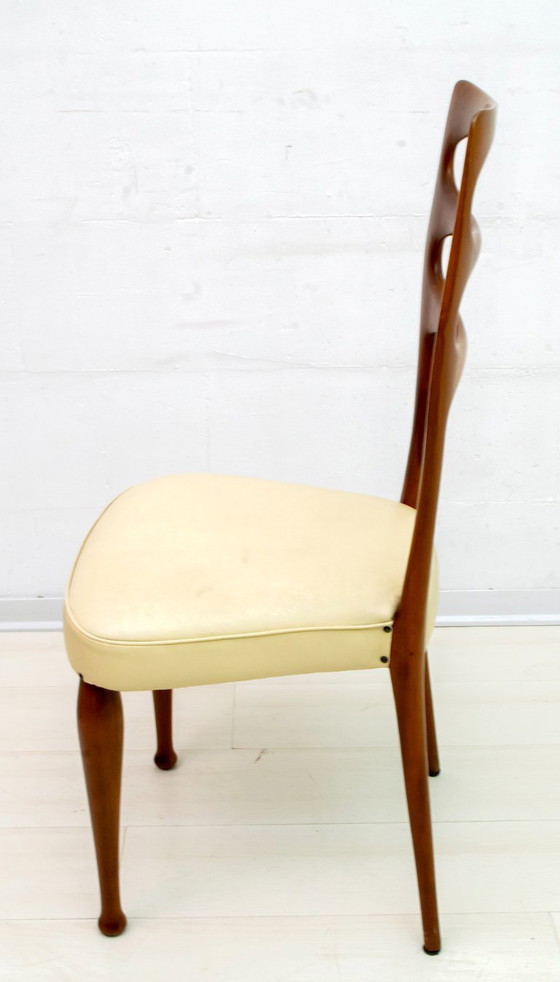 Image 1 of Sechs Vittorio Dassi Mid-Century Modern Italienische Mahagoni-Esszimmerstühle, 1950er Jahre