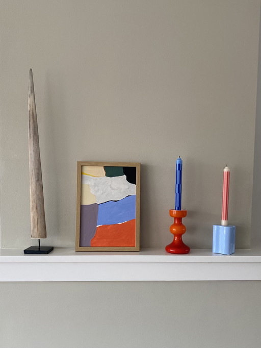 Peinture abstraite 21 x 30 cm, cadre compris