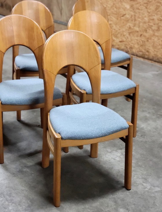 Image 1 of Set di 6 sedie da pranzo danesi vintage in rovere