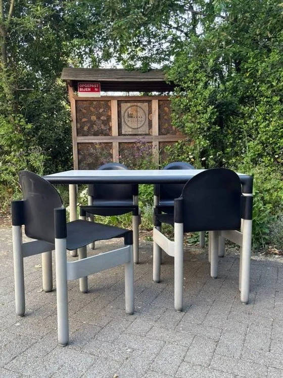Grey wash Thonet Flex by Gerd Lange dining table, 130×80 cm | Mid-century design with character 1 of 11, Wood (photo 9 of 14)