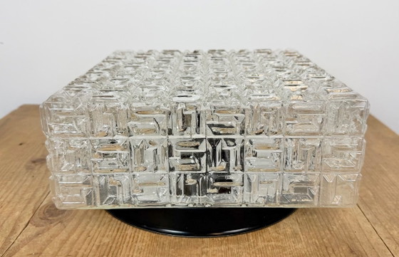 Vintage Glass Wall Or Ceiling Light, 1970s, Metal, Transparent, Modern (photo 2 of 15)