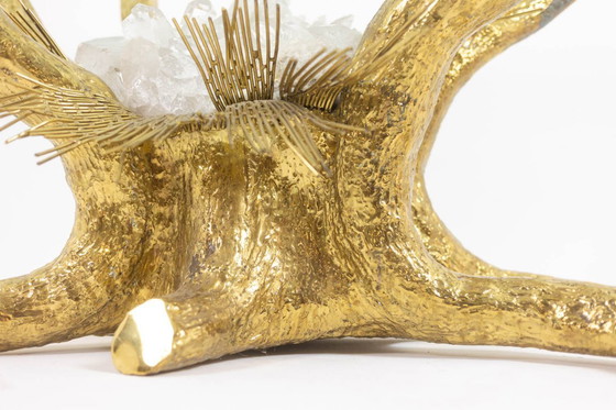 Image 1 of Pierre Duval Brasseur. Gilt brass dining table. Circa 1970.