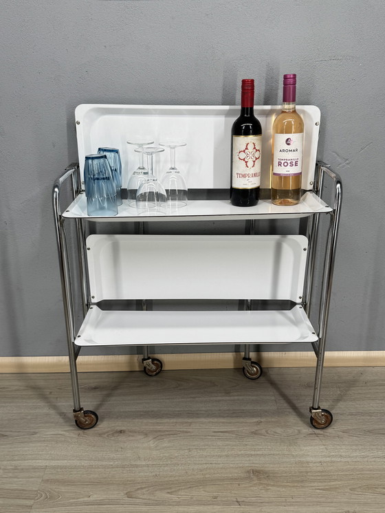 Image 1 of Vintage serving trolley on wheels - stylish & functional