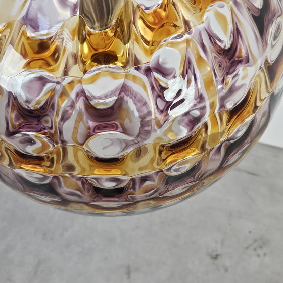 Image 1 of Lampada a sospensione vintage italiana in vetro