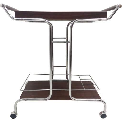 Mesa de servicio de metal de mediados de siglo, Checoslovaquia, 1980