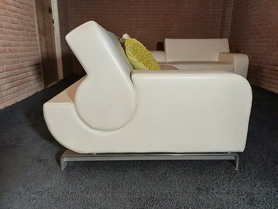 Designer Corner Sofa Leolux B-Flat (White Leather) Incl. Coffee Table – 3-5 seaters (photo 3 of 7)