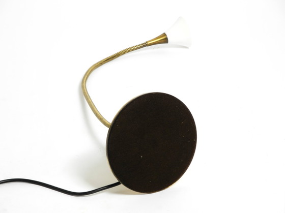 Image 1 of 1980s Brass Halogen Table Lamp by Florian Schulz Model Esa with Gooseneck