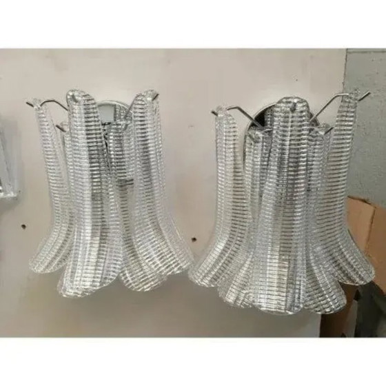 Image 1 of Applique “Selle” in vetro di Murano con struttura in metallo Kromo lucido, set da 2