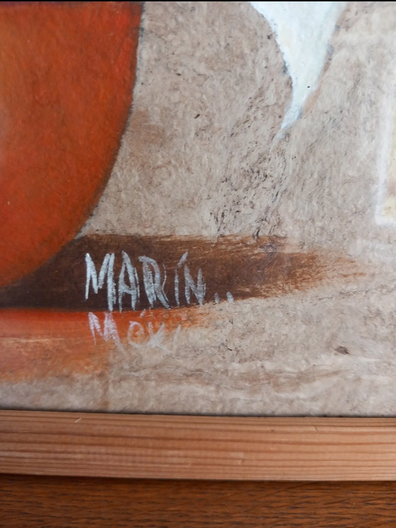 Image 1 of Rare Triptyque d'art AMATEdu Mexique signé MARIN México 