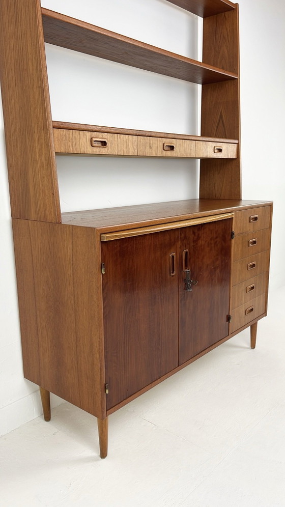 Swedish vintage teak veneer bookcase – Wall cabinet, Wood (photo 16 of 20)