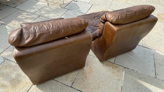 Ensemble de Fauteuils Vintage en Cuir de de Sede, années 1970 – Leather, Design (photo 7 of 8)