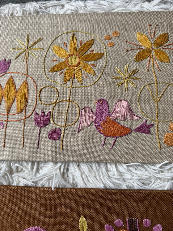 Image 1 of Scandinavische borduurpanelen uit de jaren 60