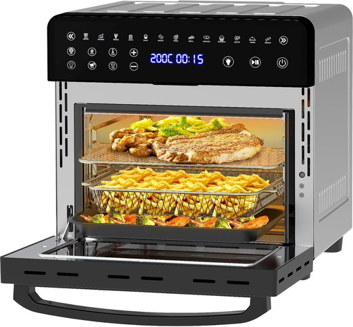 Iceagle Friteuse sans Huile Four 15L - 2200 W Air Fryer XXL, Friteuse Air Chaud avec 13 Programmes, Fonction déshydratation et b