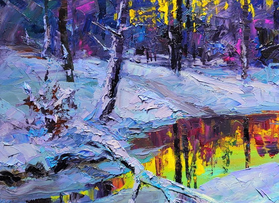 Image 1 of Forest Lake In The Winter Forest