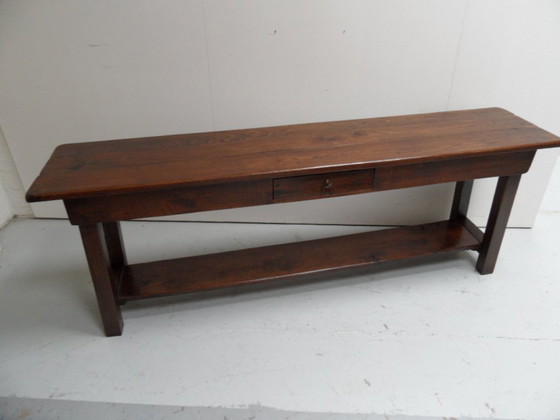 Image 1 of antiek eiken sidetable