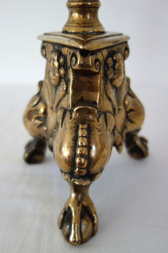 Image 1 of Kerzenständer aus vergoldeter Bronze, Frankreich, 17. Jahrhundert