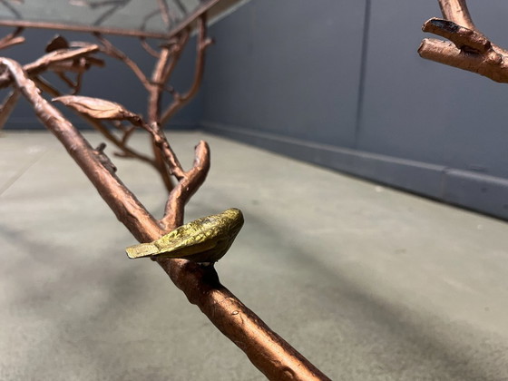 Image 1 of Vintage handgemaakte cocktailtafel van smeedijzer met boomtakkenmotief, jaren 70