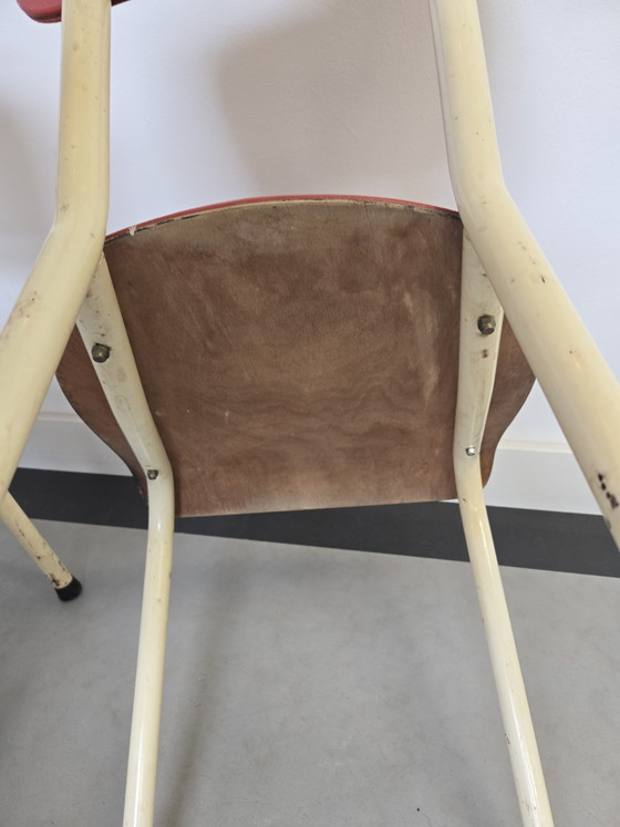 Image 1 of Chaises Brabantia en acier des années 1960, rouge crème noir