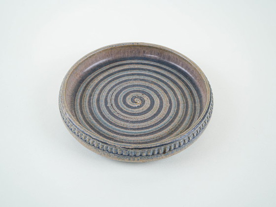 Ceramic bowl, Danish design, 1960s, manufactured by LoveMose, Blue, Vintage (photo 4 of 9)