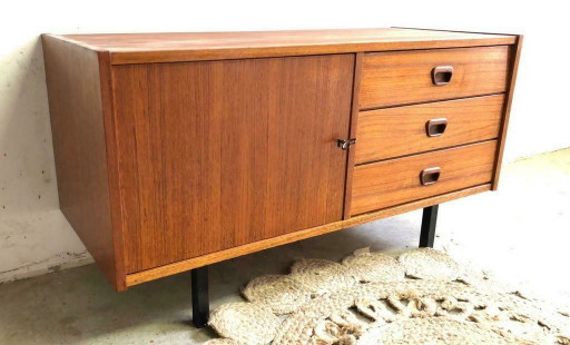 Vintage Deens lowboard, dressoir, jaren 60