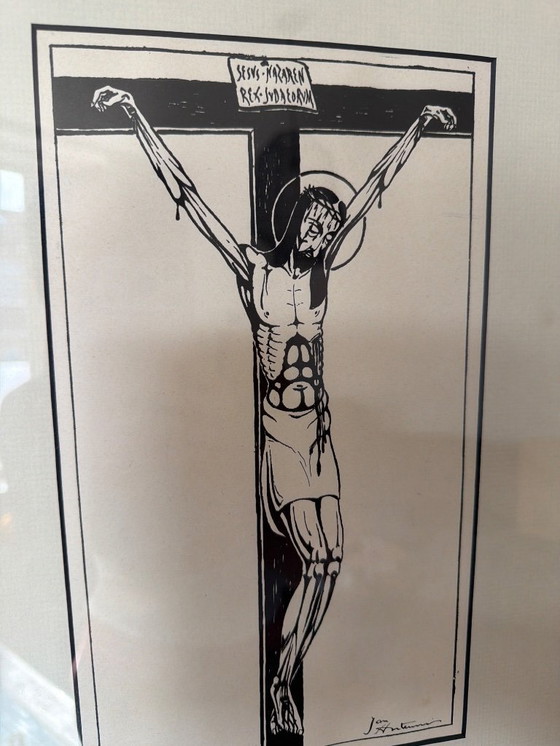 Image 1 of Vintage Art Deco painting Jesus by Jan Anteunis 1930