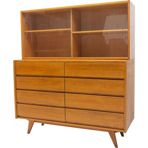 Bibliothèque vintage en bois de chêne "U-453" par Jiří Jiroutek pour Interier Praha, Czech 1960