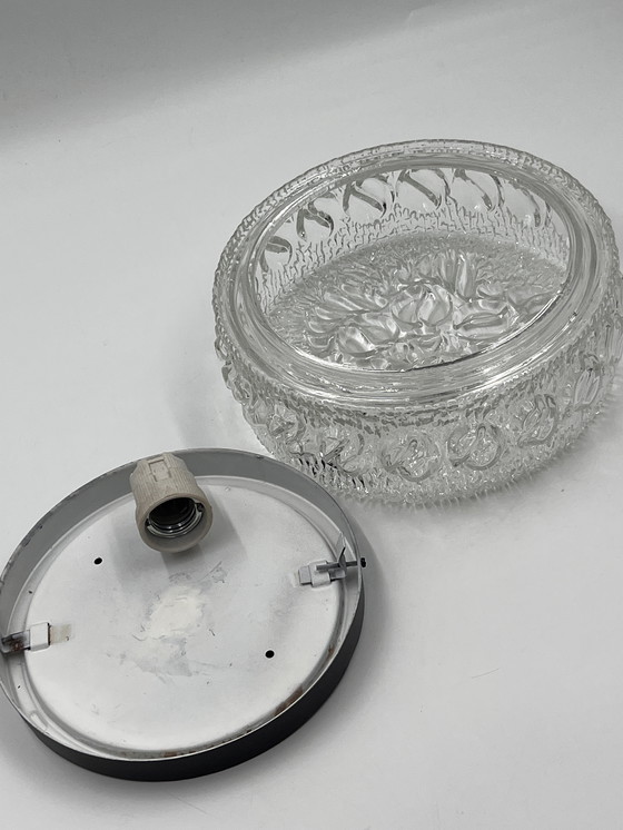 Image 1 of Molded Glass Ceiling Light with Relief