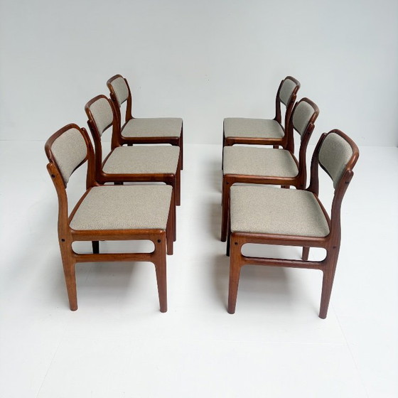 Set di 6 sedie di design danesi di Johannes Andersen per Uldum, anni '60 – Sedie da pranzo, Tessile (photo 6 of 22)