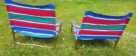Image 1 of Set aus Lafuma-Campingstühlen aus den 60er-70er Jahren