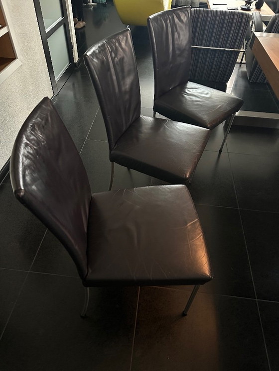 Image 1 of 6 Bert Plantagie Jeanne dining chairs in aubergine