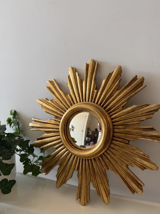 Image 1 of Hollywood Regency Sun Mirror 1970s