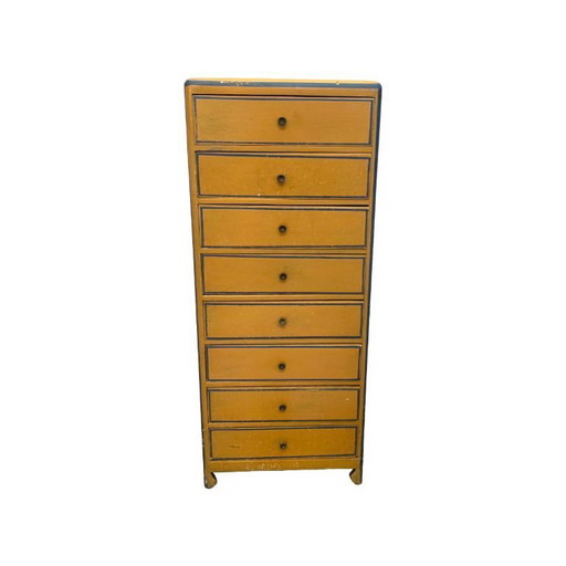 meuble vintage français peint en jaune