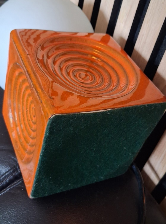 Image 1 of Vintage Steuler Keramik Space Age Cube Lamp – Cari Zalloni 1970s Zyklon