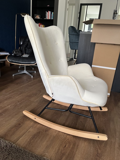 Schommelstoel Tim Wood Crème mit