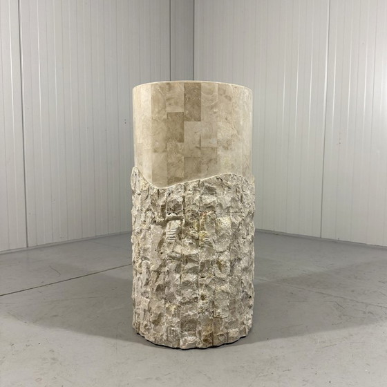 Image 1 of Travertijn Mactan Stenen Zuilen & Vaas 1980's