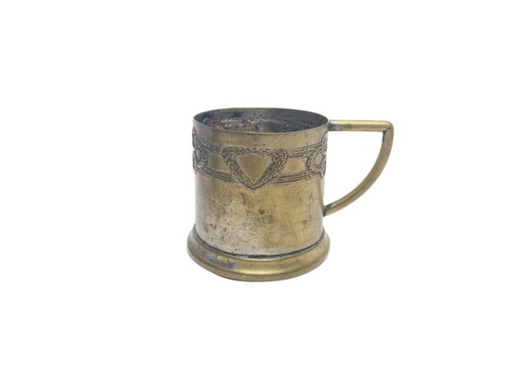 Cestino da Tè Art Nouveau, Ex Impero Austro-Ungarico, Anni 1900, Accessori da tavola, Ottone, Marrone (foto 2 di 7)