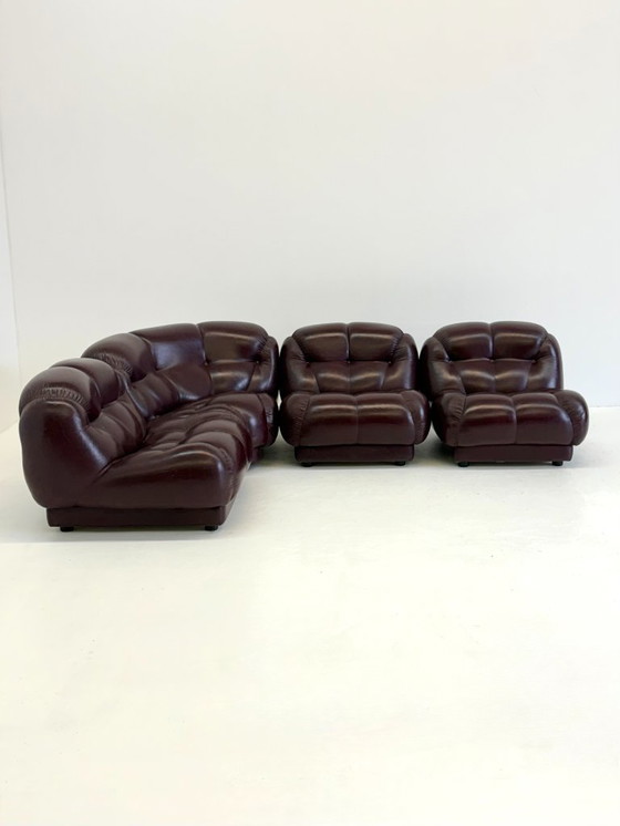 Image 1 of Dark brown Nuvolone Modular Lounge Sofa by Rino Maturi for Mimo Padova