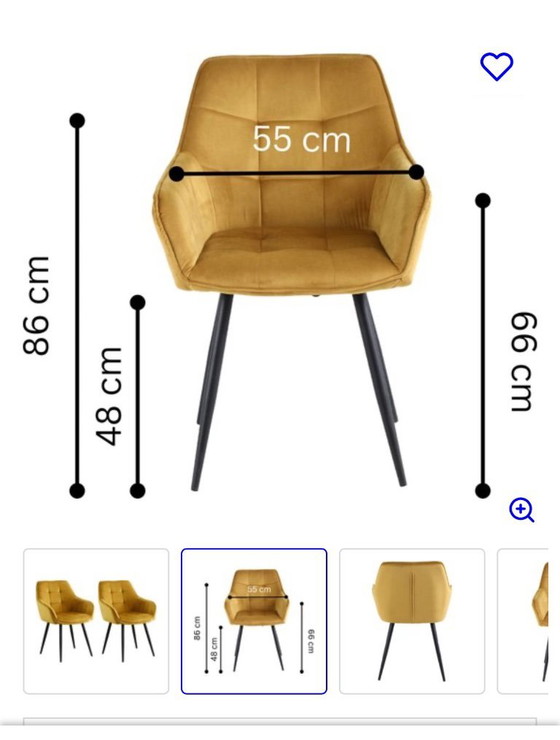 Image 1 of Colenis Oriana Esstischstuhl, Ockergelb, Samt