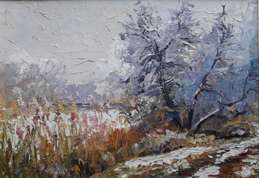 Original Oil Painting Nature Landscape Breath of Winter