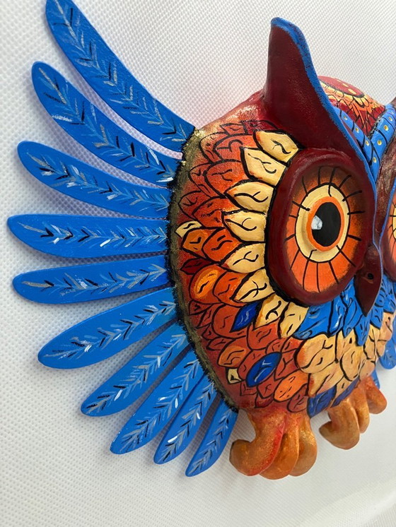 Image 1 of Fairytale owl. A unique figurine for the wall. Handmade by the artist