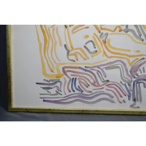Peter Pfosi "Landscape" Watercolor Painting, Monogrammed and Dated 1987, Framed – Paintings & Drawings (photo 12 of 12)