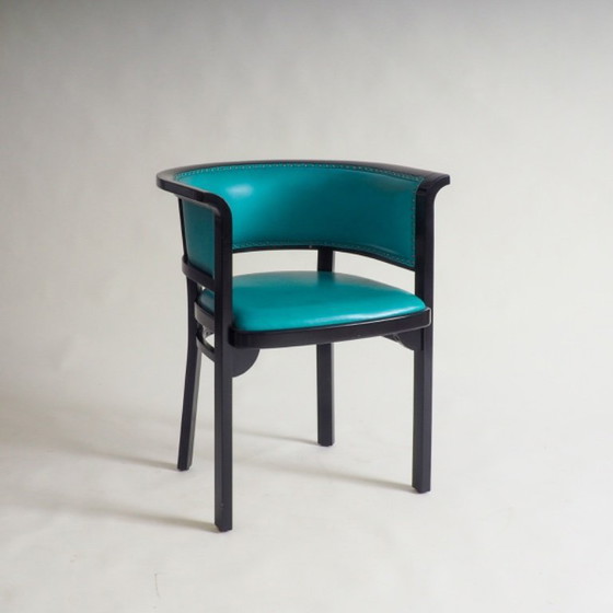 Image 1 of Poltrona nera con pelle turchese di Marcel Kammerer per Thonet